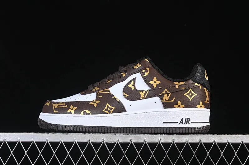 All categories Nk Air Force 1 Air Force series Nk Air Force 1 Low Air Force low top Nike Air Force 1'07 Low LV joint classic white brown Air Force 1 low top casual sneakers CZ3986-004